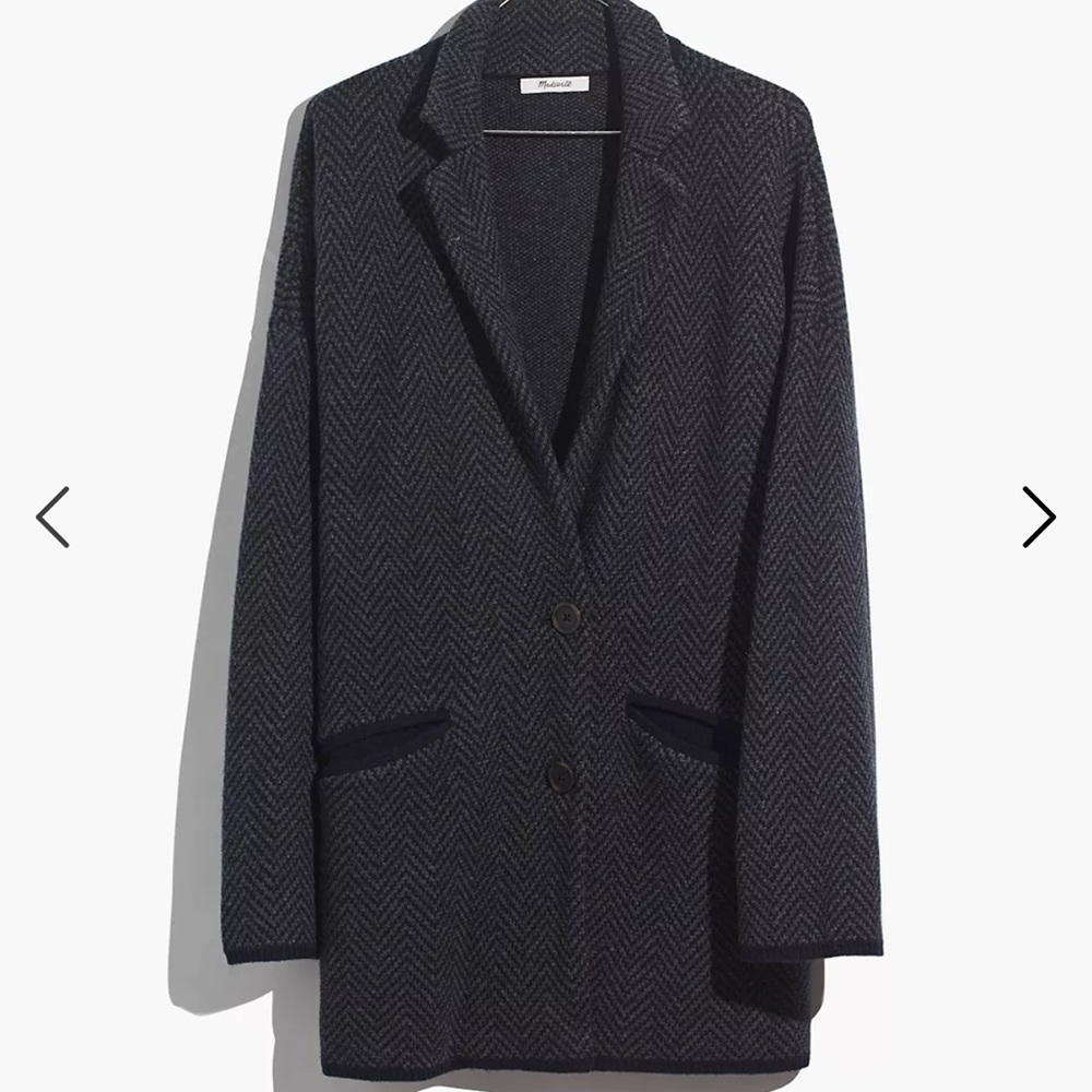 Madewell herringbone sweater blazer
